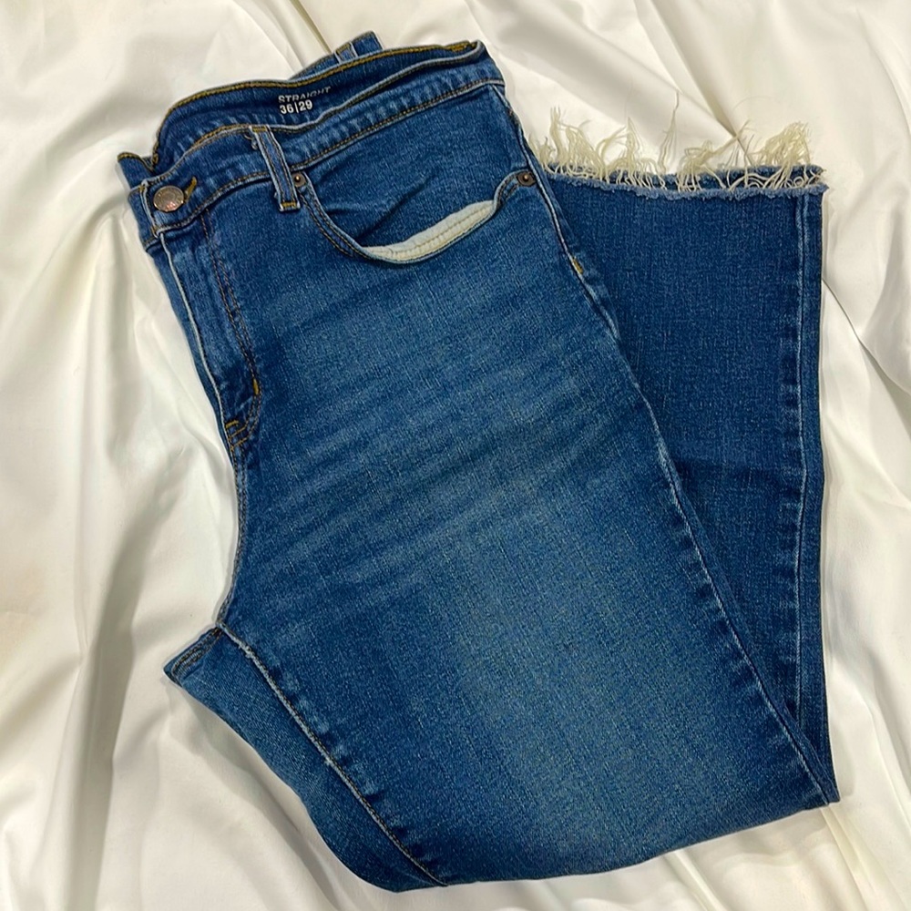 Women's Sonoma Goods for Life Stretch High-Waisted Straight Leg Blue Denim Jeans